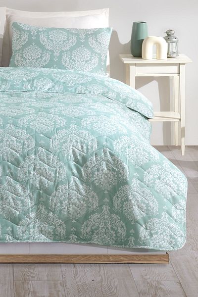 Eponj Home Set cuvertură de pat matlasată dublă - Aqua Green Post