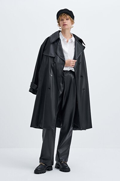 Mathilda Store Kadın Deri Görünümlü Palazzo Pantolon