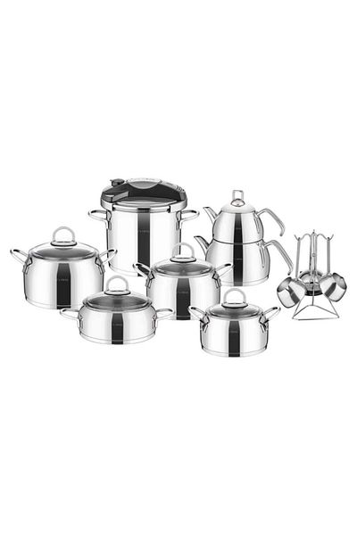 Neva N2437 18 Piece Begonia Steel Pot Set