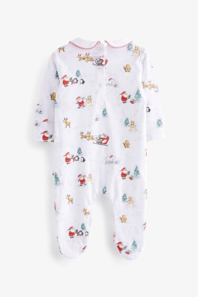 Next Baby 100% Organic Cotton Red Santa Claus Jumpsuit