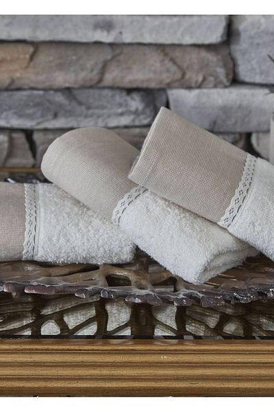 Dantela Cotton 3 Piece Bath Towel Set - Code 2010