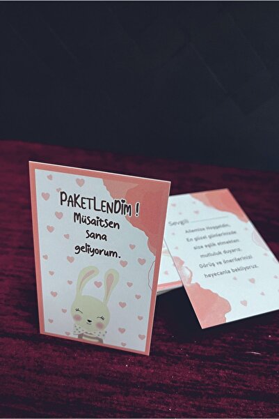 Örün Matbaa Paketlendim Müsaitsen Sana Geliyorum Kartı 8,3x5cm