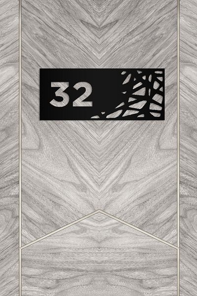 AHWALL Apartment Door Number with Motif - Decorative, No: 32