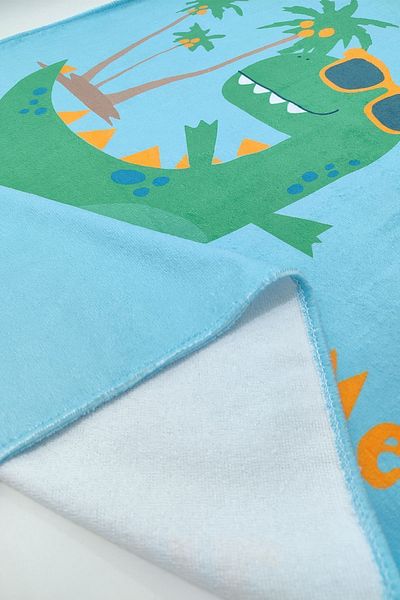 VEVİEN HOME Prosop De Plaja Copii Surf Dino 2 Imprimat Digital 60x130 Cm