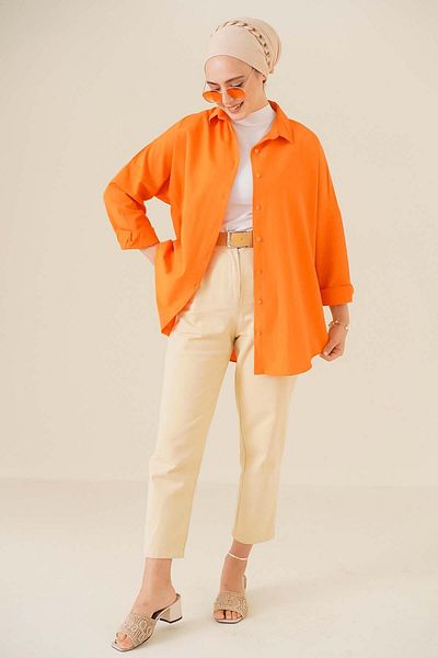 Bigdart 103901 Oversize Basic Hijab πουκάμισο - Πορτοκαλί