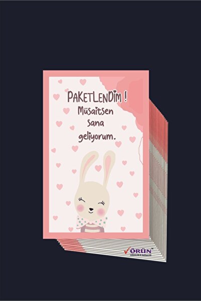 Örün Matbaa Paketlendim Müsaitsen Sana Geliyorum Kartı 8,3x5cm