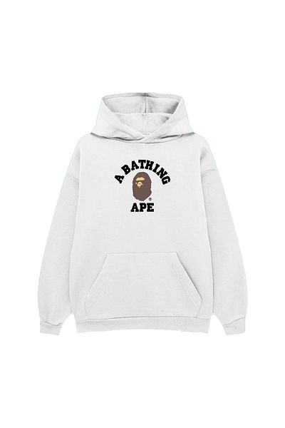 PURE EFFECT ABATHINGApe Brown PrintedOversizeUnisex 100% Cotton HoodedHoodieSweatshirt - Breathable