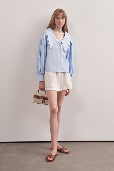 Mathilda Store Kadın V Yaka Tasarım Gömlek