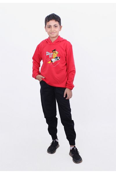 panios kids Комплект спортен екип с качулка и ластик за момче - PANİOS KİD