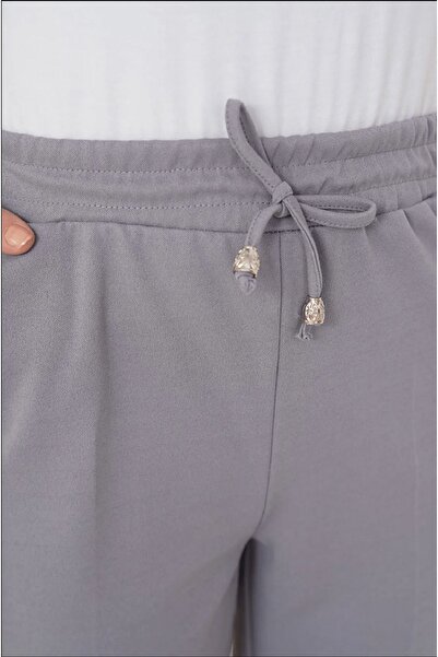 memetti m şekil Gray Large Size Carrot Leg Women's Trousers