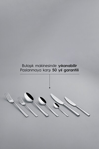 Nehir Deniz Sade 12 Kişilik 84 Parça Deri Kutulu Çatal Kaşık Bıçak Takımı