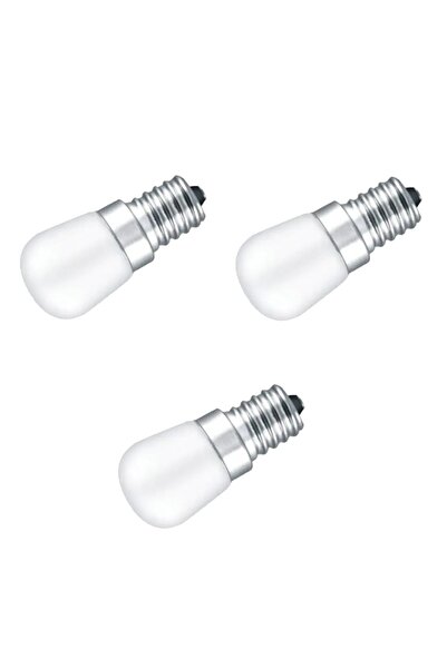 Genel Markalar 3 Adet 2W Buzdolabı Ampulü E14 Duy 6500K Beyaz Işık Rengi  KES021