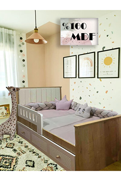 Koza %100 MDF Safir Panjur 90*190 Yavrulu Kapitoneli Karyola