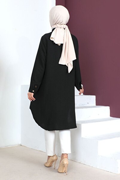 Tesettür Dünyası Κολιέ χιτώνα Plus Size Tsd230509 Μαύρο