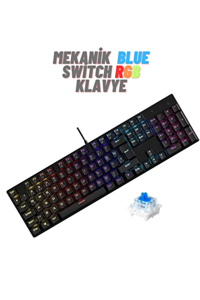 ATAsoft ELEKTRONİK Since 2021 Rgb Kırmızı Switch Q Gaming Tam Mekanik Kablolu...