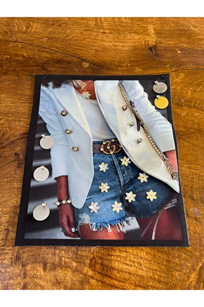 Gönülden Tasarım Ženska aplikacija sa šljokicama i lančićima - 23x19 cm