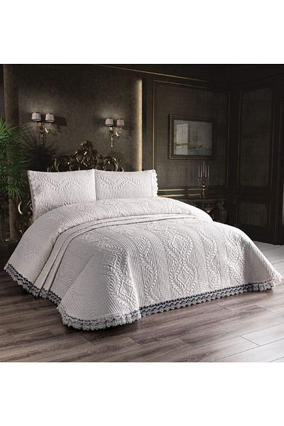 Hızlı Çeyiz Double Ecru Bedspread - Bade