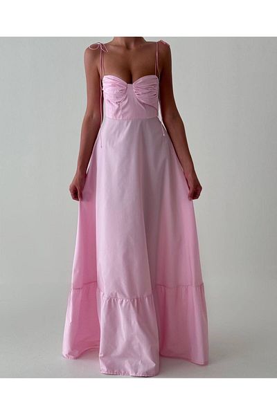 Natavan Rochie maxi cu bretele roz