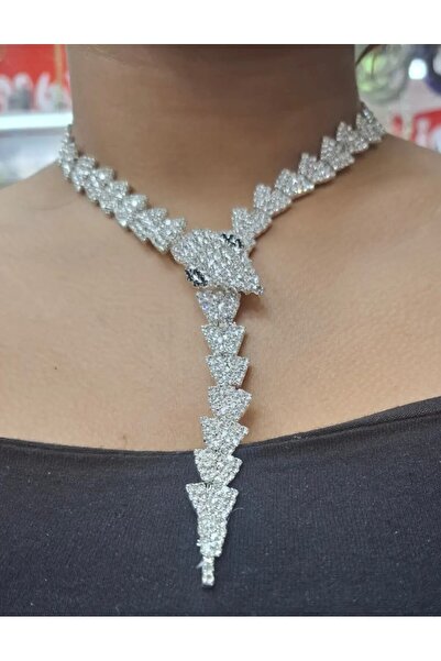 METİN BARIŞ Lolo Bijuteri Çanta LOLO0381 Yılanlı Gümüş Kaplama Kararmaz Kolye