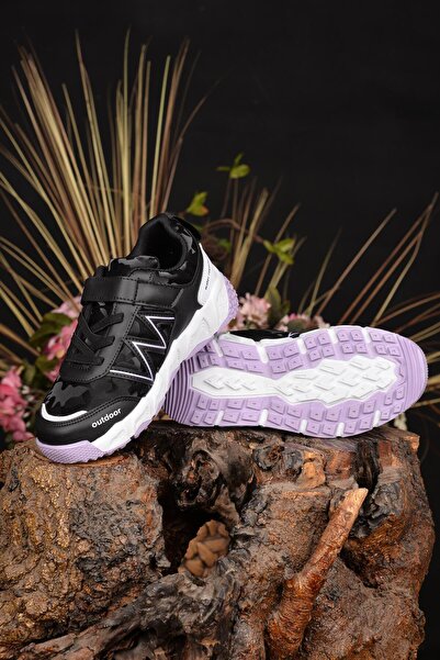 M.P. Kız Çoçuğu Kışlık Su Geçirmez Kaydırmaz Hafif Kauçuk Taban Rahat Deri Siyah Outdoor Spor