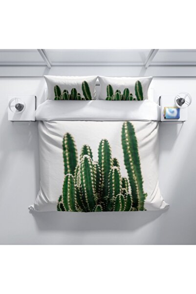 PerlaSera Σετ Παπλωματοθήκη Διπλό Σατέν Κάκτος 3d Βαμβακερό