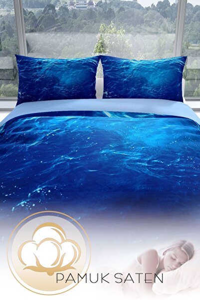 PerlaSera Middle Sea 3d Бавовняний сатеневий двоспальний комплект постільної білизни