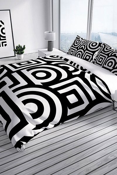 Cattleya Geomix 3d Cotton Satin Double Duvet Cover Set