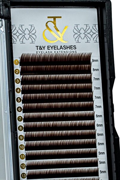 T&Y KOZMETİK T&y Kahverengi Ipek Kaş , 0,10 , Mix 4- 8 Mm
