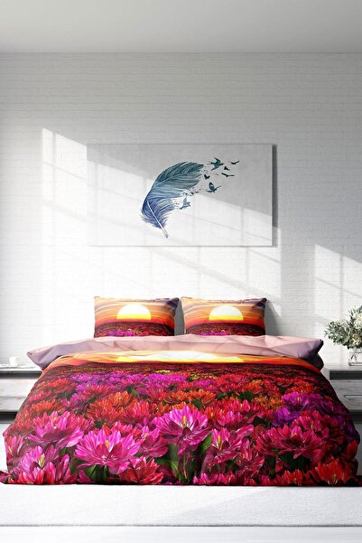 PerlaSera 3D Спеціальний дизайн постільна білизна - двоспальне, щільне бавовняне сатене, Sunset