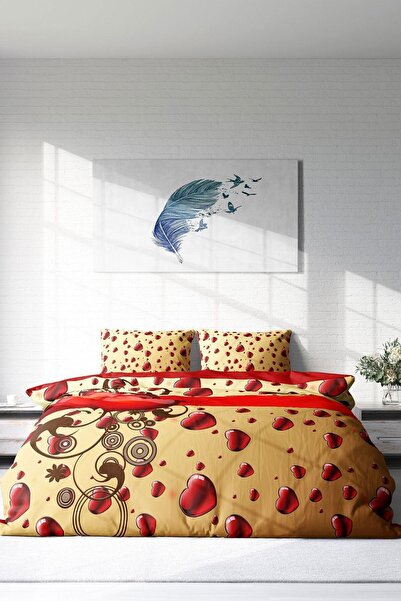 PerlaSera 3D Custom Design - Double Duvet Cover Set, Tightly Woven Cotton Satin, for Valentine's Day