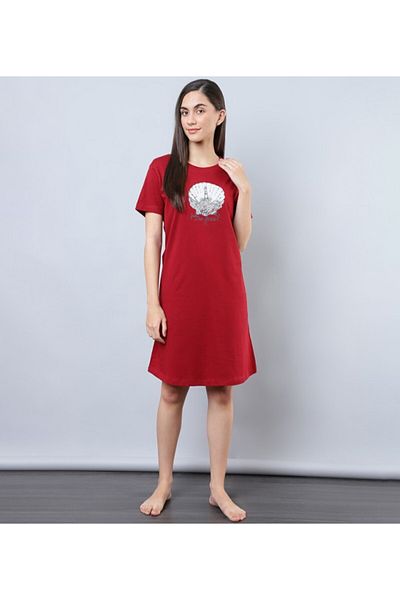 Aila Women's Sleepwear Red Dress