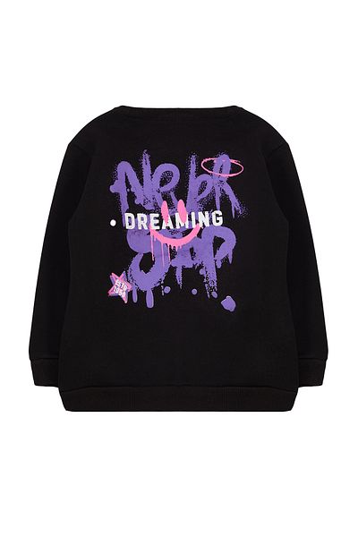 TRENDYOLKIDS Chlapecká bavlněná mikina s potiskem na zádech - Crew Neck Tkdaw25Sw00015