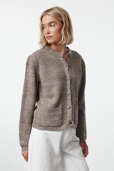 Trendyol Collection Πλεκτή ζακέτα με λαιμόκοψη βιζόν - TWOAW25HI00270