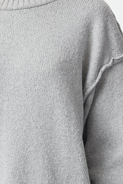 Trendyol Collection Сталий сірий широкий светр Светр TWOAW25KZ00307