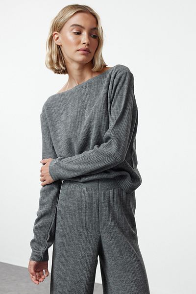 Trendyol Collection Roving Knitted Anthracite Knitwear Set - Twoaw25Au00083
