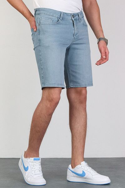 HLT JEANS Herren-Jeansshorts aus geschliffenem, bequem geschnittenem Lycra mit flexiblem blauen Denim Hlthe001955