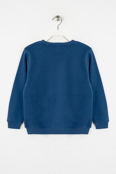 zepkids Crew Neck Long Sleeve Respect Printed Indigo Color Boy Sweatshirt