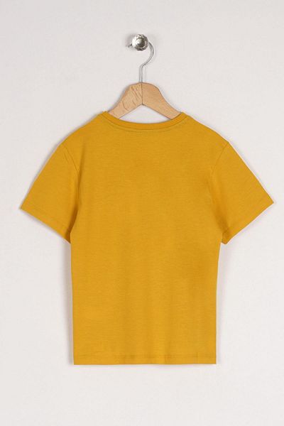 zepkids Kurzarm-T-Shirt für Jungen mit Rundhalsausschnitt, senffarben, bedruckt
