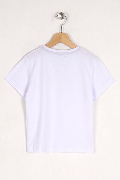 zepkids Crew Neck Short Sleeve Essentials Printed White Color Boy's T-shirt