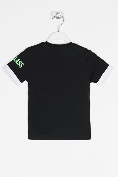 zepkids Велосипедний комір, короткий рукав, чорний колір, футболка для хлопчиків