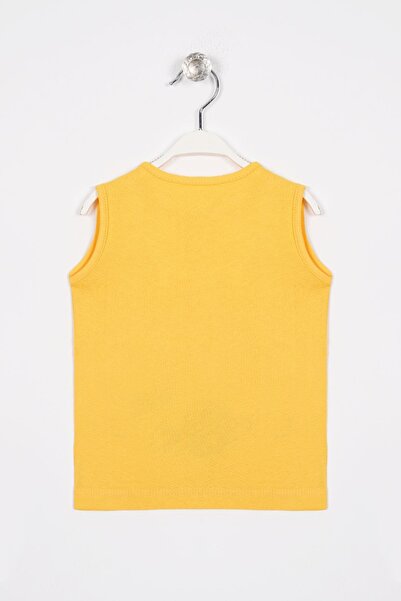 zepkids Boy's T-Shirt - Fishing For Trouble Text Printed, Mustard Color