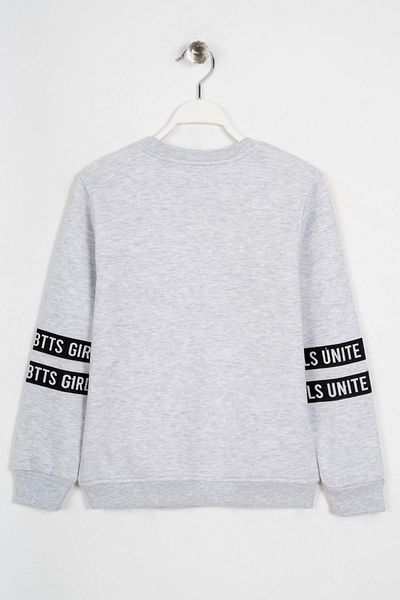 zepkids Crew Neck Long Sleeve Respect Printed Gray Color Boy Sweatshirt