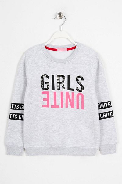 zepkids Crew Neck Long Sleeve Respect Printed Gray Color Boy Sweatshirt
