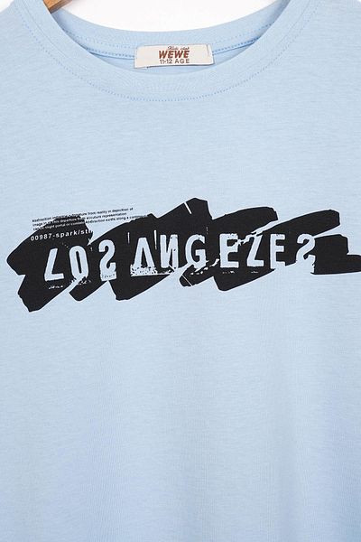 zepkids Tricou cu imprimeu Los Angels albastru pentru băieți