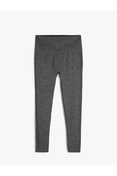 Koton High Waist Woven Sports Leggings Seamless Slim Fit
