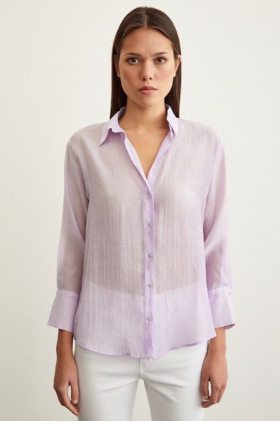 Never more V-Neck Robe Shirt Lilac