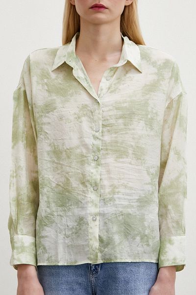 Never more Patterned Oversize Shirt Green