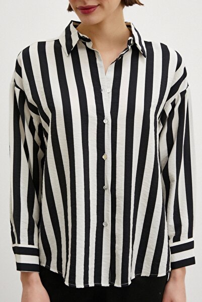 Never more Robe Striped Shirt Black