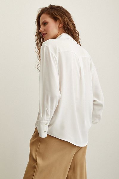 Never more Lycra Satin Shirt Ecru
