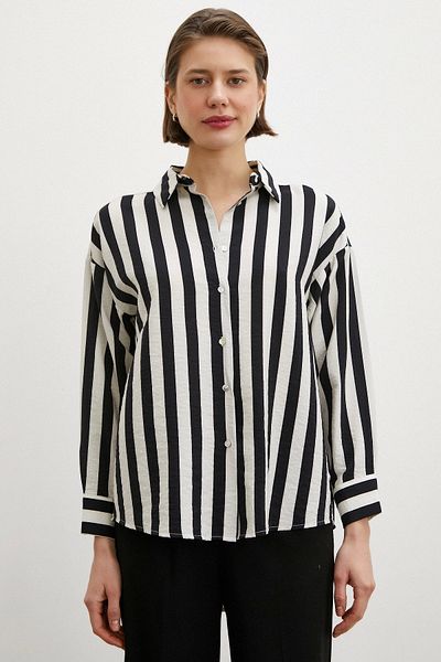 Never more Robe Striped Shirt Black